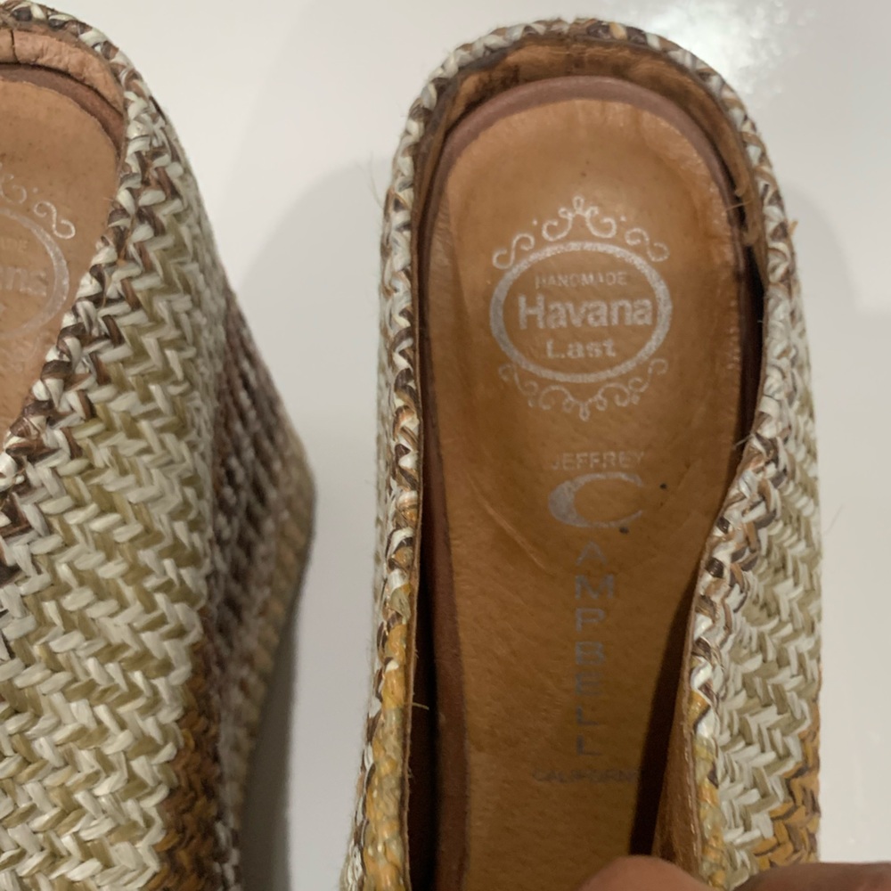 Jeffrey Campbell Virgo Wedge sandal neutral woven women’s size 9 - Picture 7 of 7